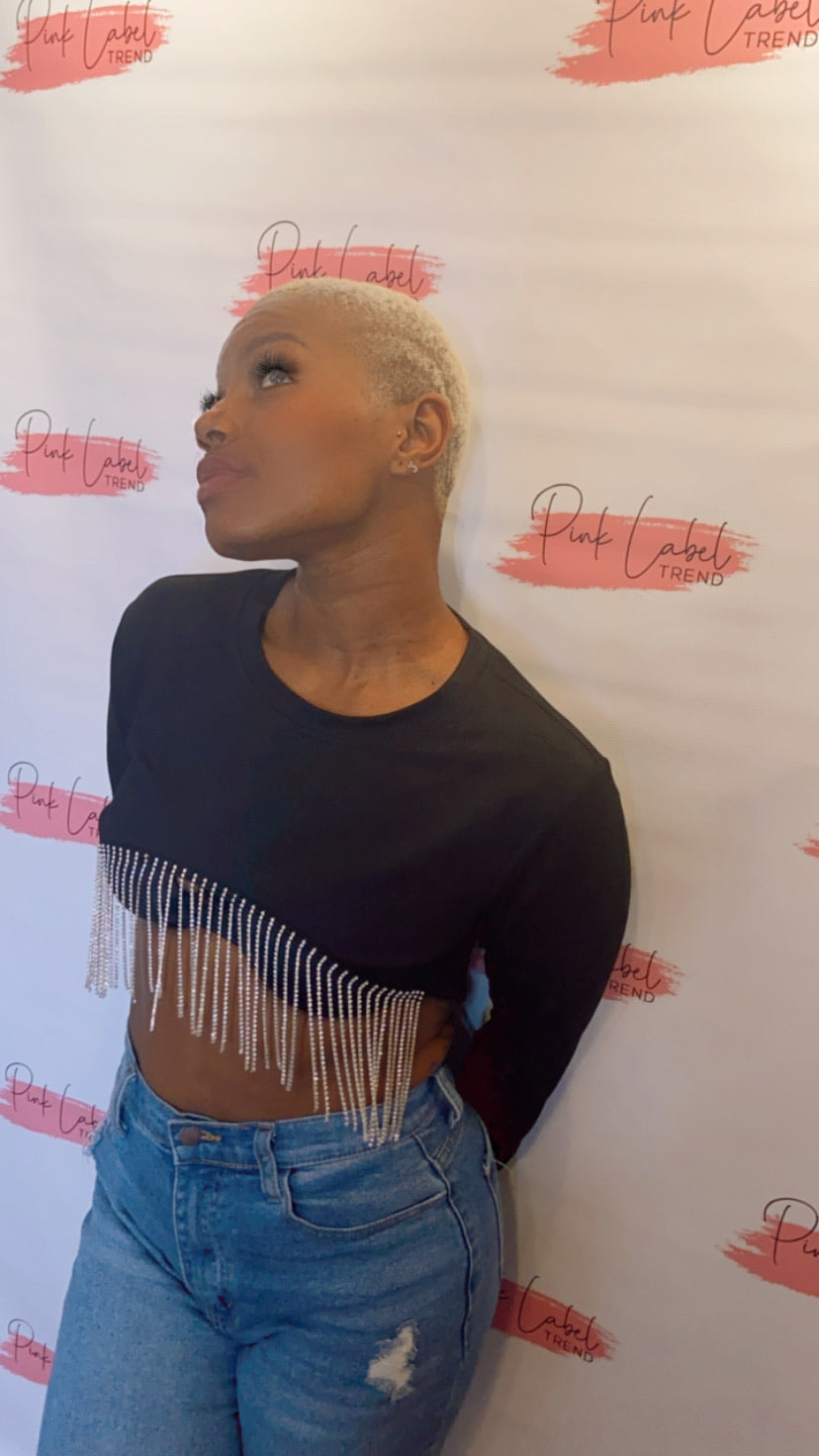 Bling tassel crop top